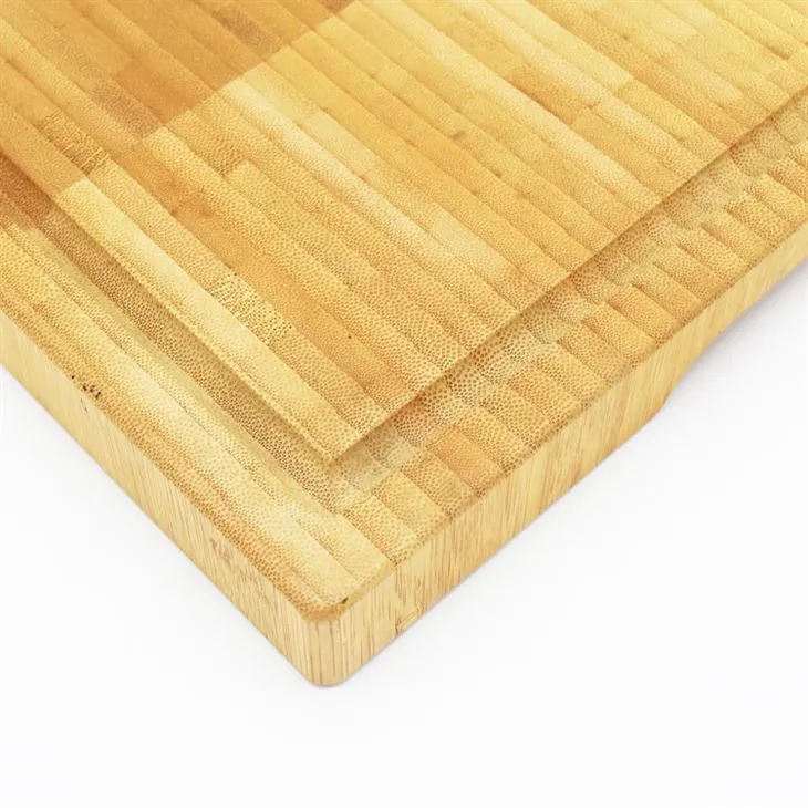 Bord tal-Bambù solidu tal-qamħ tat-tarf naturali u durabbli Qtugħ bil-Meraq Groove